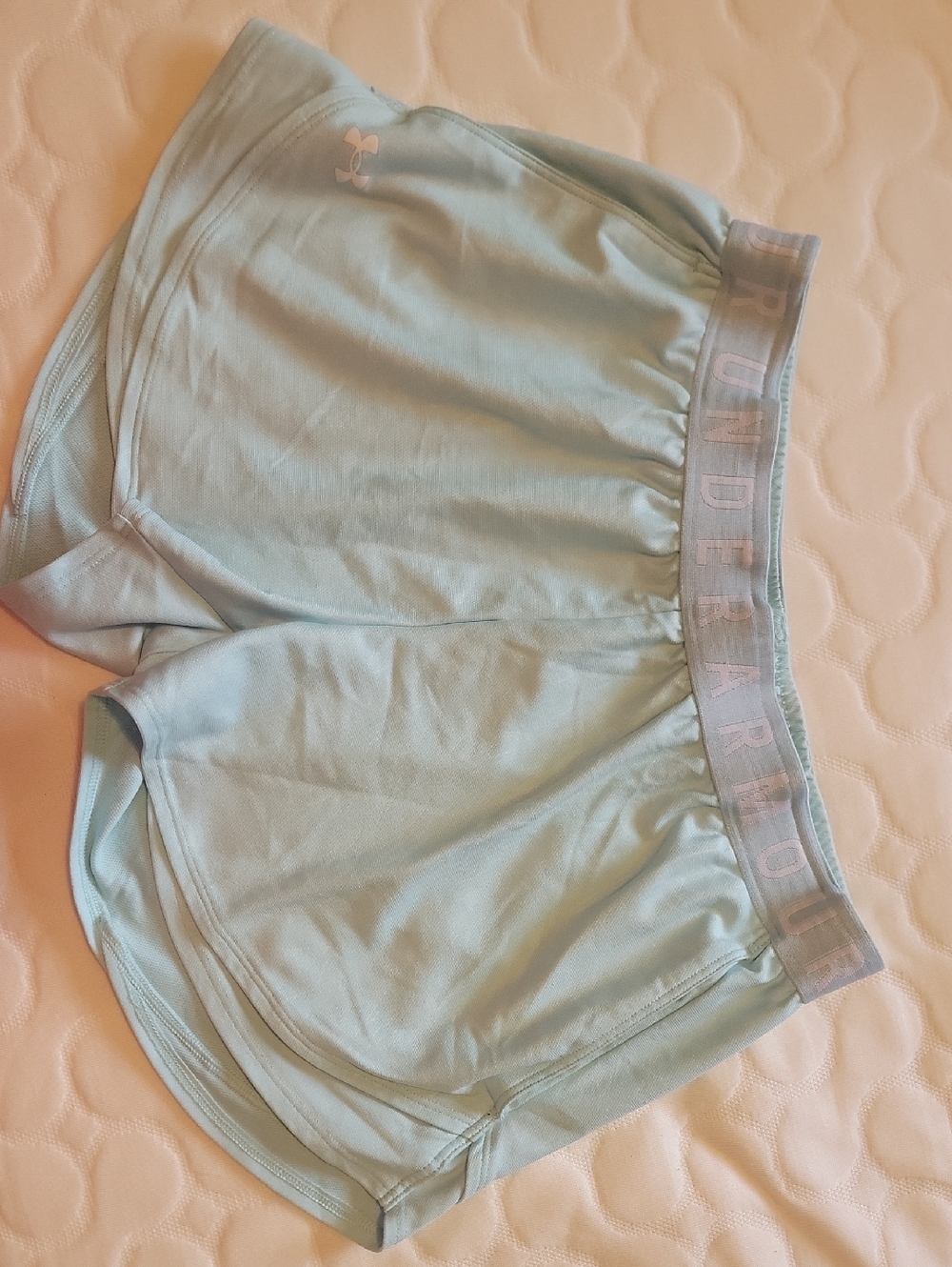 Under Armour Women's Light Aqua Elastic-Waist Training Shorts